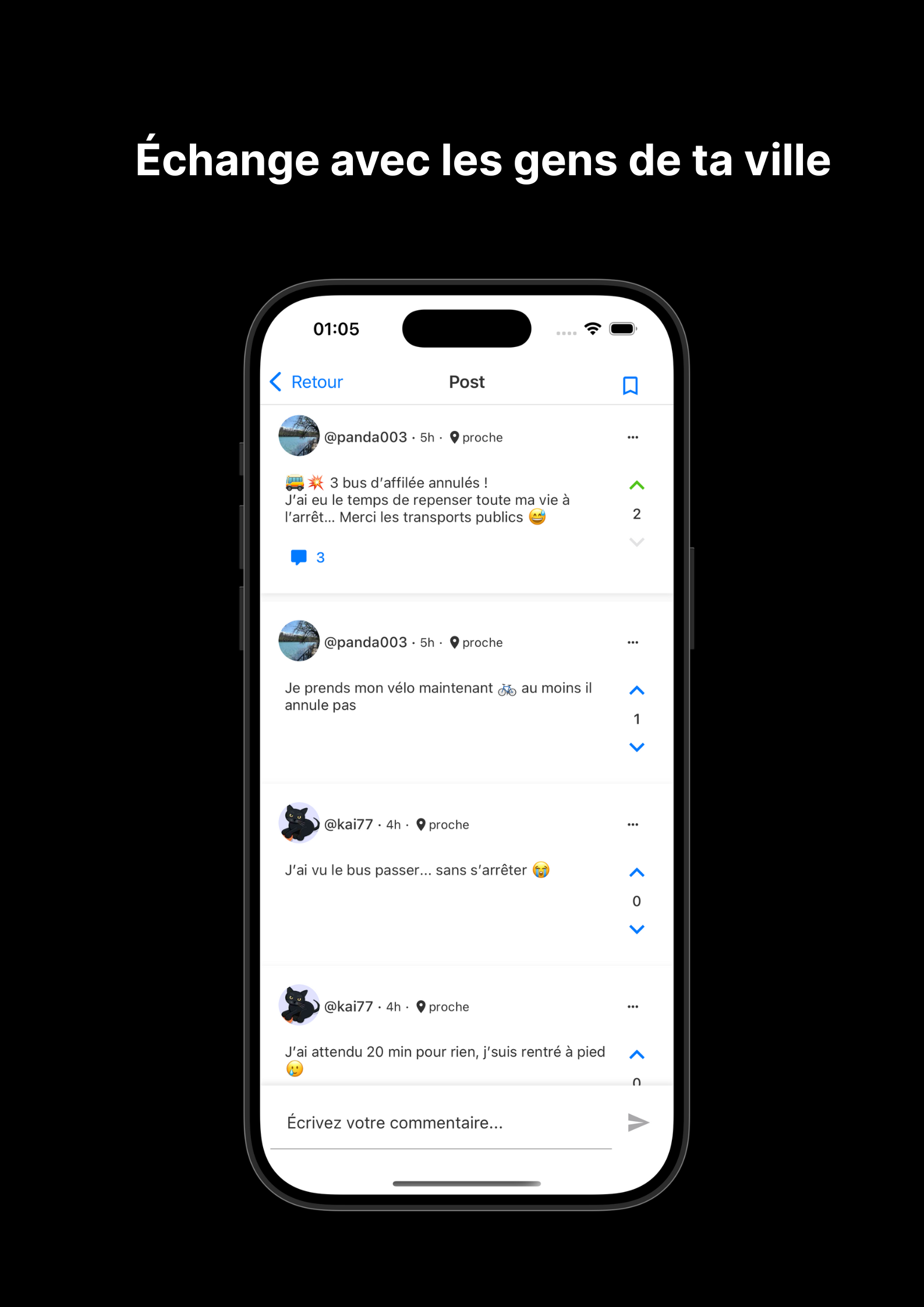 Capture d'écran Raven - Post avec commentaires